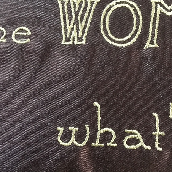 Decorative Brown Satin Pillow 12” x 8.5” - Picture 2 of 7